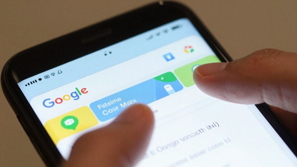 Smartphone displaying Google Finance app