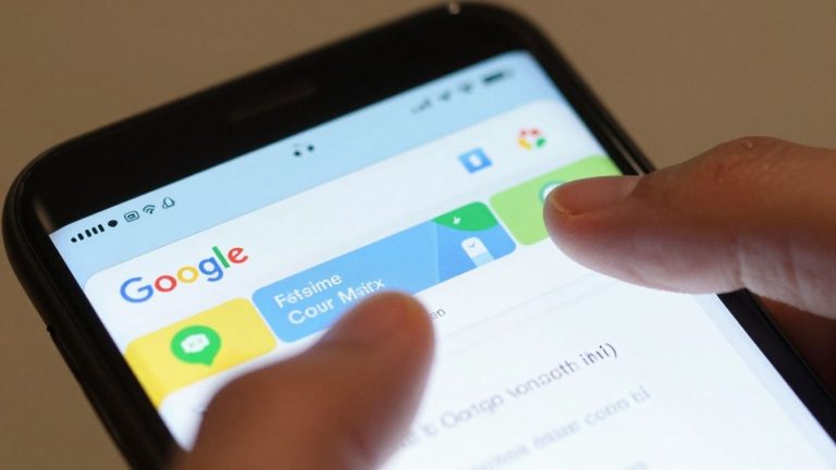 Smartphone displaying Google Finance app