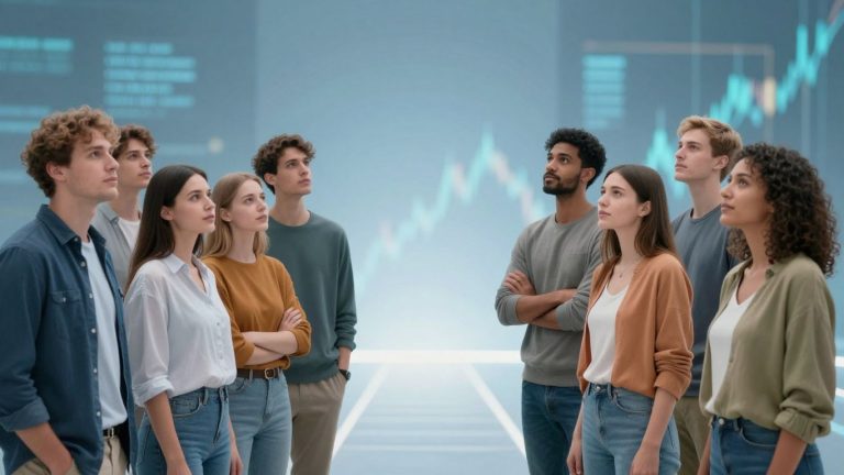 Students looking towards a brighter financial future.