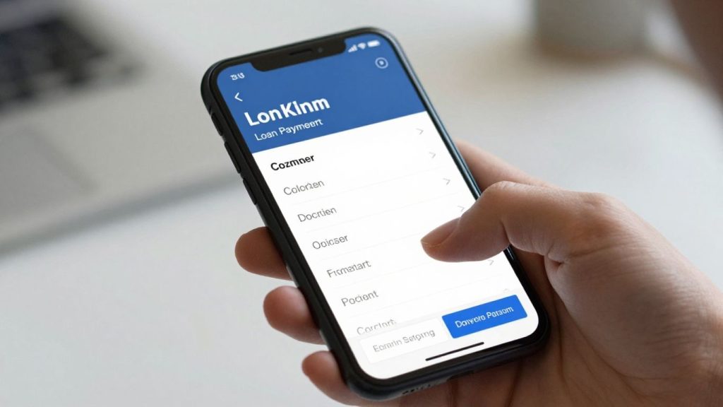 Loan payment calculator on a smartphone screen.