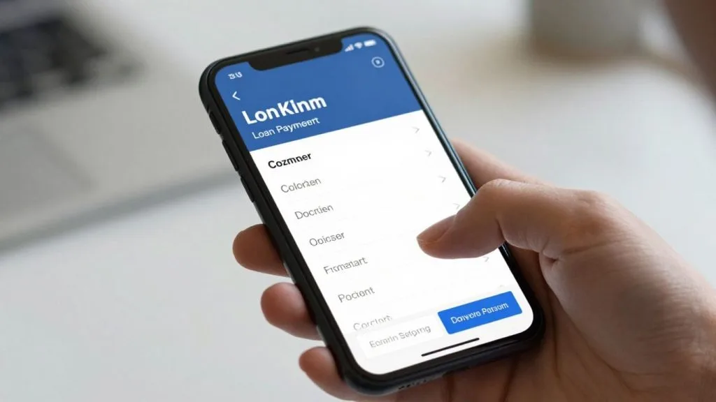 Loan payment calculator on a smartphone screen.