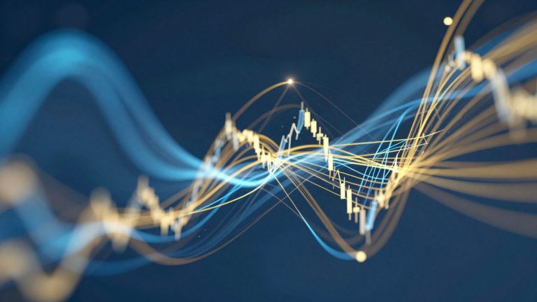Abstract financial market connections and complexity.