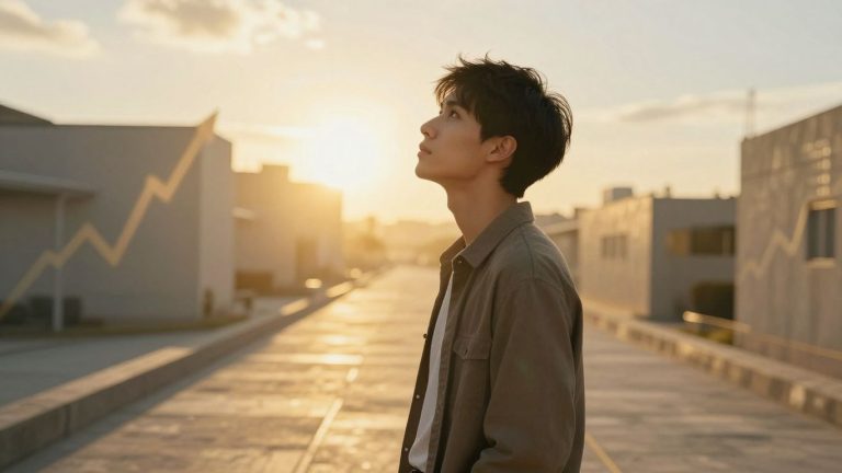 Young person looking towards a bright financial future.