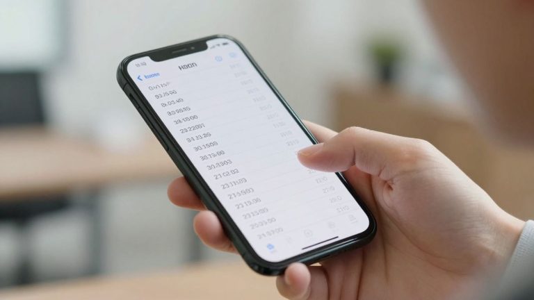 Hand holding phone with finance corporate phone numbers