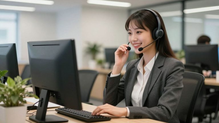 Ally Financial customer service representative on the phone.