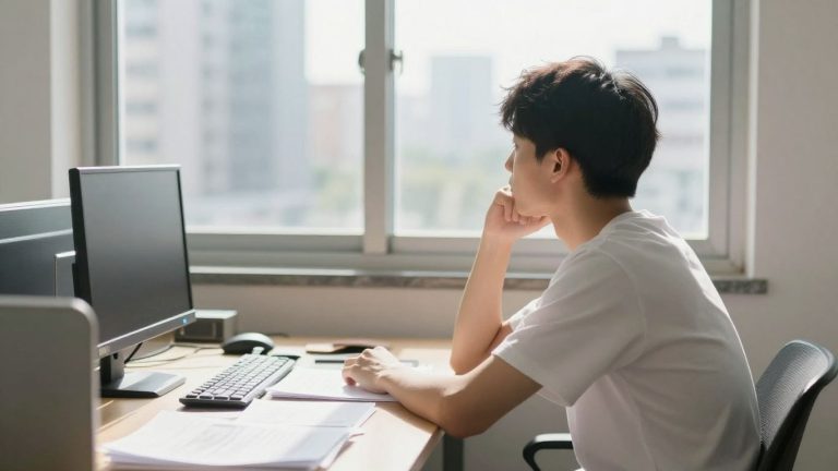 Student looking towards a bright future in finance.