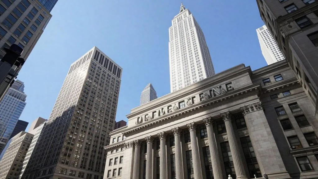 New York City skyline with Department of Finance building.