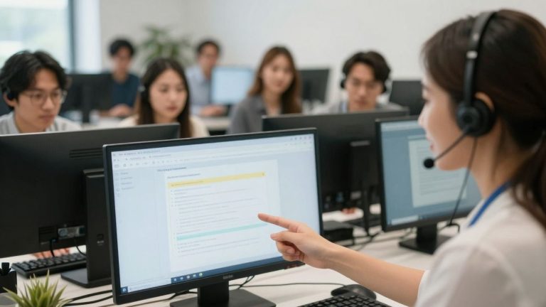 Customer service representative helping people with federal student aid.