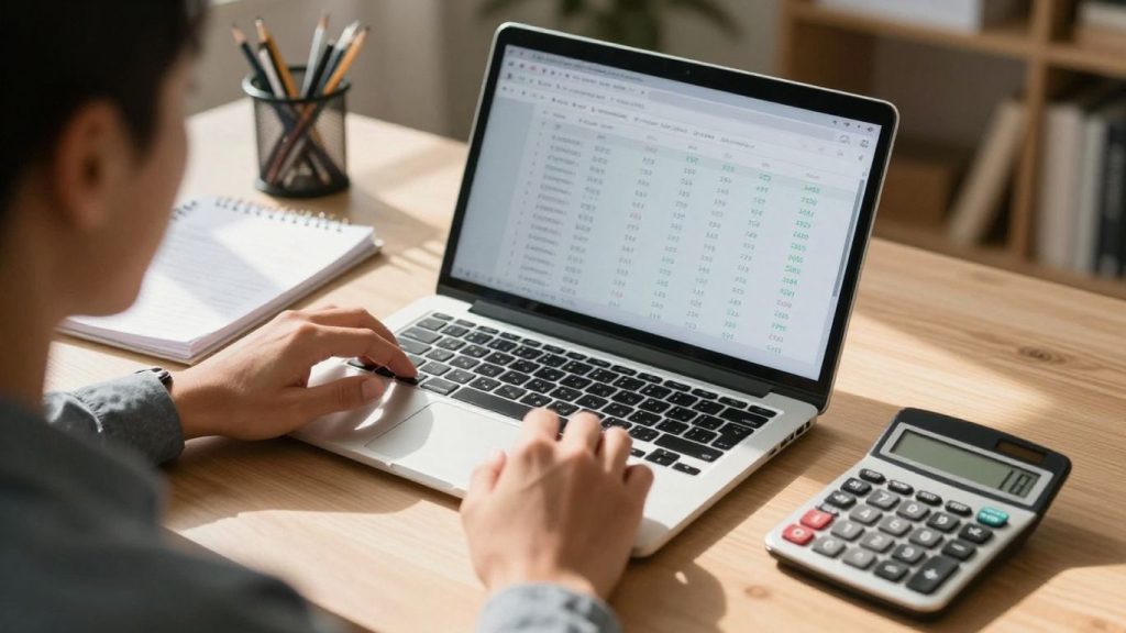 Person using a loan calculator for smart borrowing.