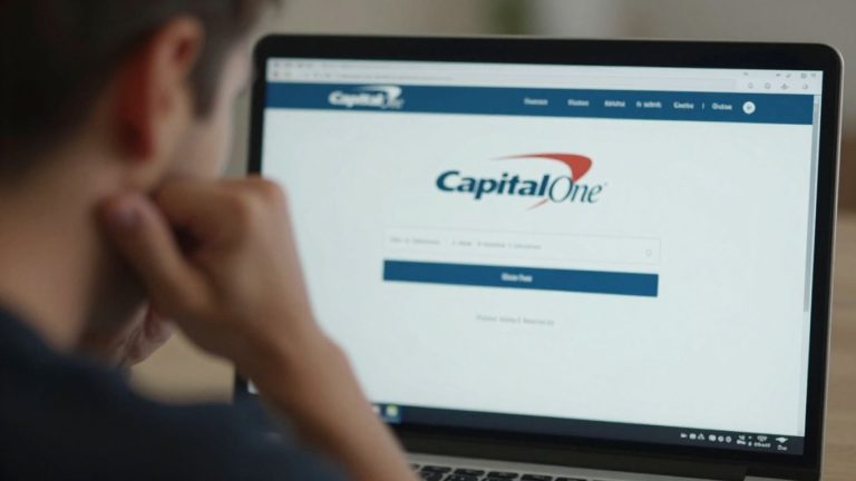 Frustrated person trying to log into Capital One online account.