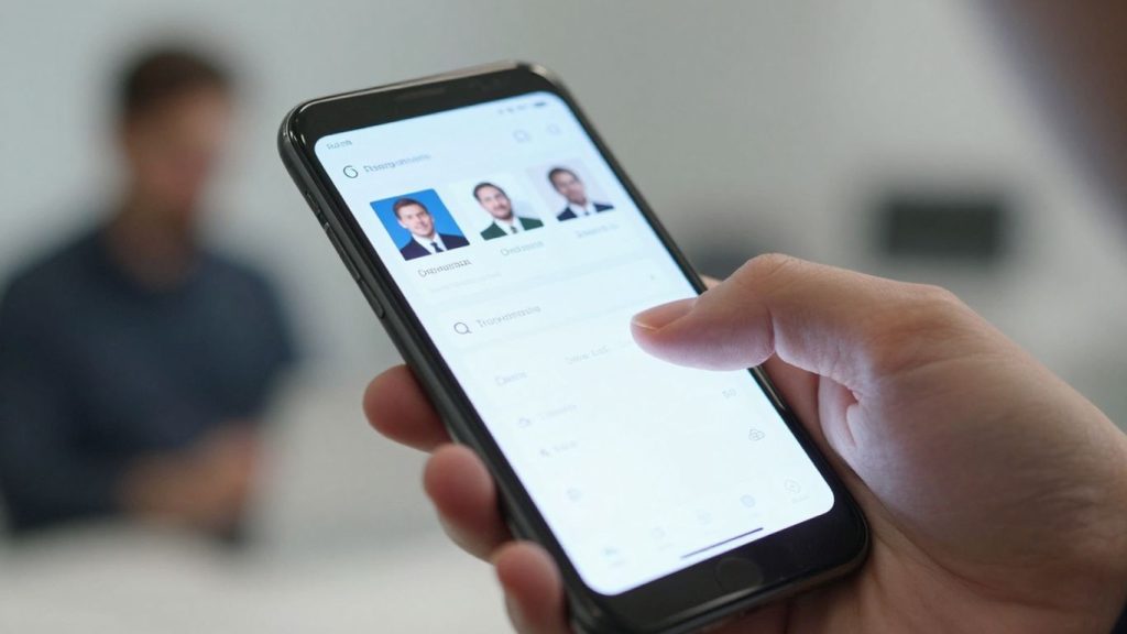 Hand holding smartphone with loan payment login screen.
