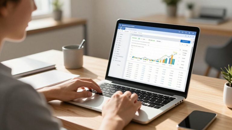 Person planning finances on a laptop.