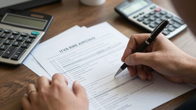 Person reviewing loan payment documents