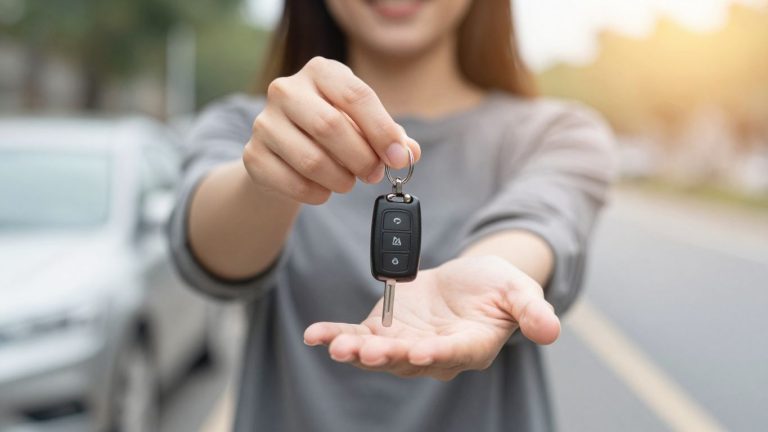 Person holding car keys, symbolizing auto loan savings.