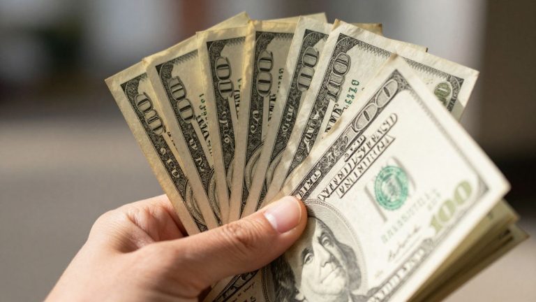 US dollar bills and financial growth